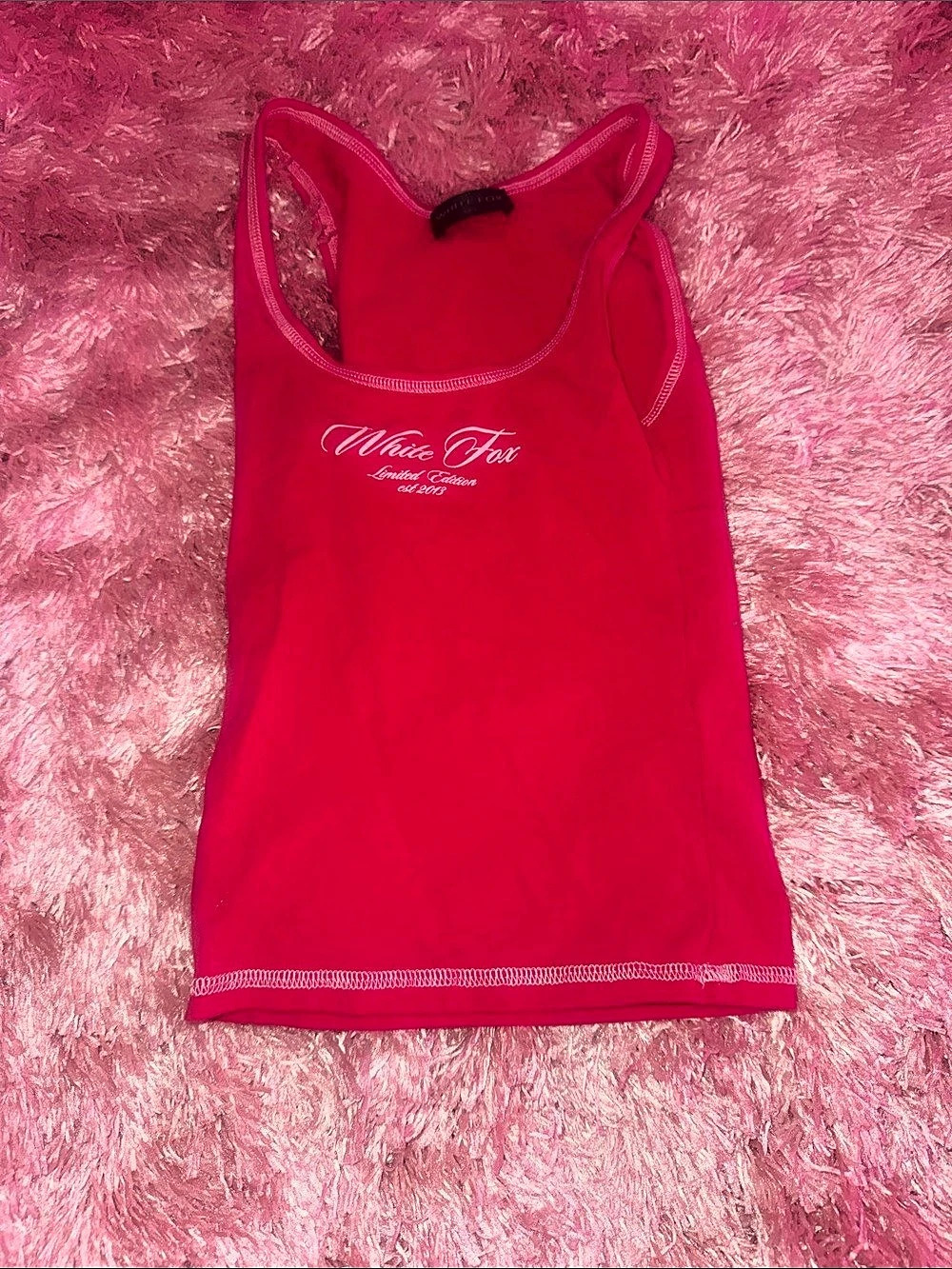 White Fox Red Tank Top Size XS Like New